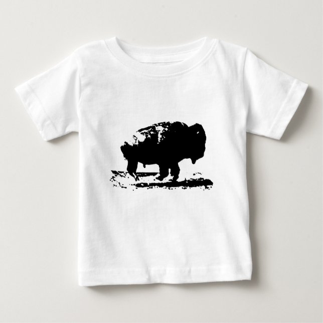 Buffalo Bison Pop Art Baby T-shirt (Vorderseite)