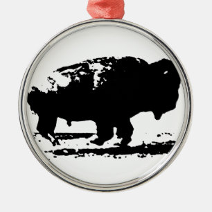 Buffalo Bison Pop Art Ornament Aus Metall