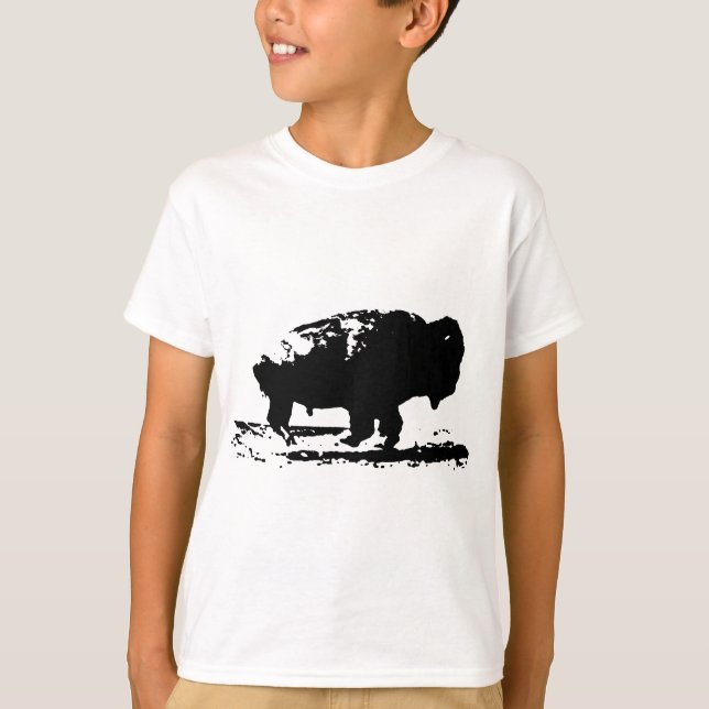 Buffalo Bison Pop Art T-Shirt (Vorderseite)