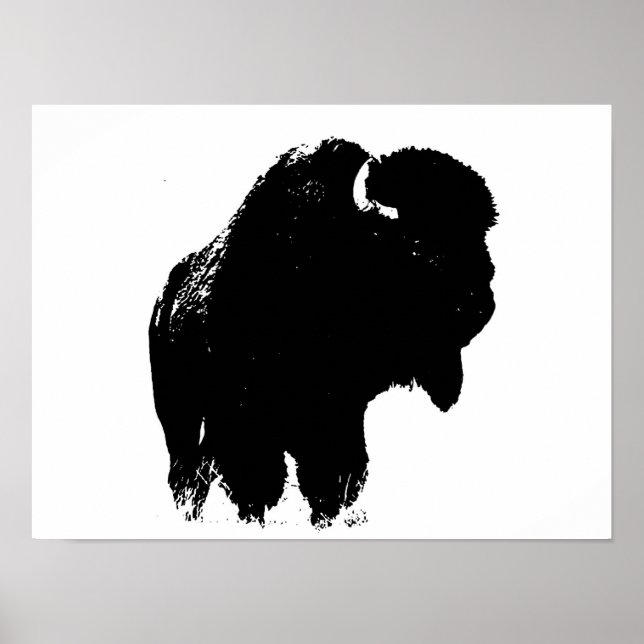 Buffalo Bison Silhouette Poster (Vorne)