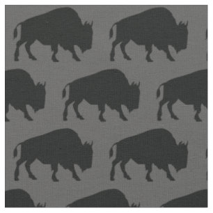 Buffalo Bison Silhouetten Gray Stoff