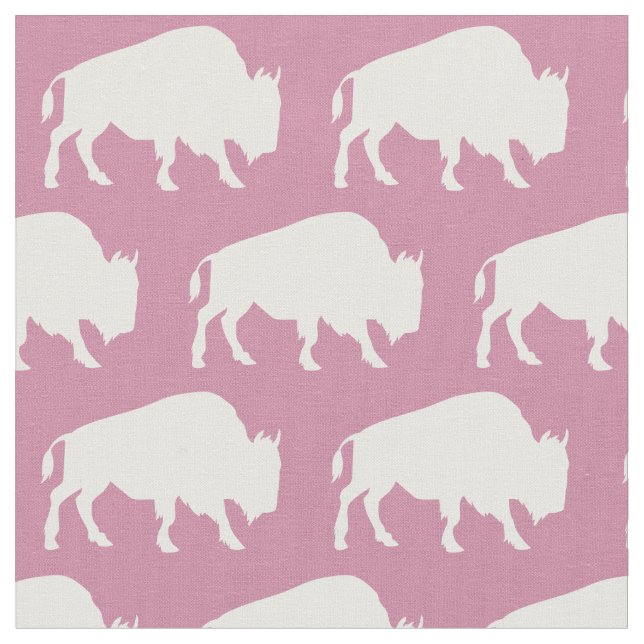 Buffalo Bison Silhouetten Rosa Stoff (Nahaufnahme)