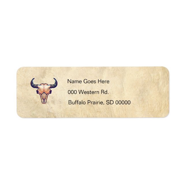 Buffalo Bison Skull Tan Leather (Vorne)