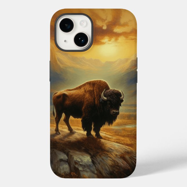 Buffalo Bison Sunset Silhouette Case-Mate iPhone Hülle (Rückseite)