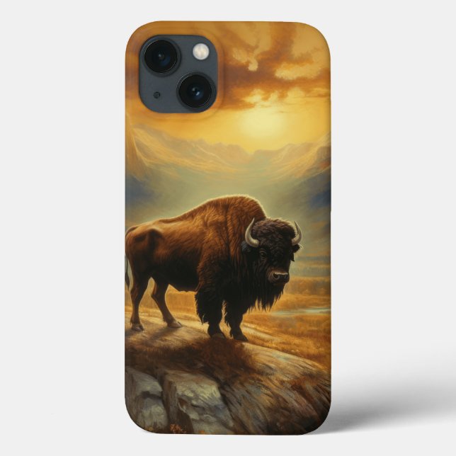 Buffalo Bison Sunset Silhouette Case-Mate iPhone Hülle (Rückseite)