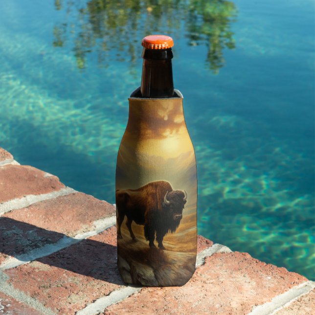 Buffalo Bison Sunset Silhouette Flaschenkühler (In Situ Pool)