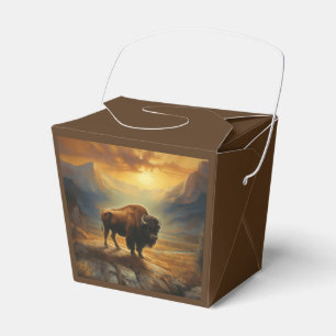 Buffalo Bison Sunset Silhouette Geschenkschachtel