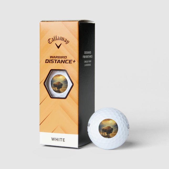 Buffalo Bison Sunset Silhouette Golfball (Verpackungen)