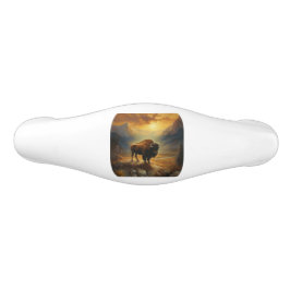 Buffalo Bison Sunset Silhouette Keramik Schubladengriff