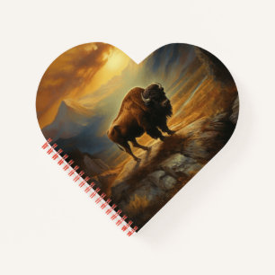 Buffalo Bison Sunset Silhouette Notizbuch