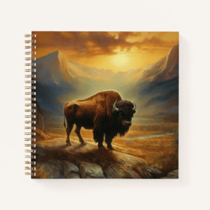 Buffalo Bison Sunset Silhouette Notizbuch