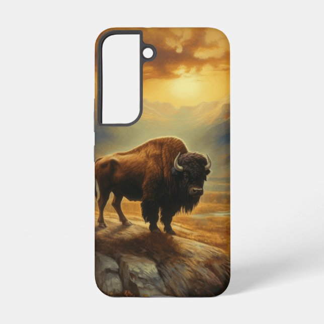Buffalo Bison Sunset Silhouette Samsung Galaxy Hülle (Rückseite)