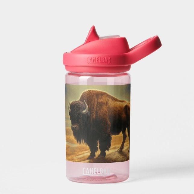 Buffalo Bison Sunset Silhouette Trinkflasche (Links)