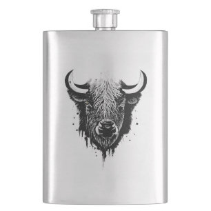Buffalo Bison Wild Animal Nature Illustration Art Flachmann