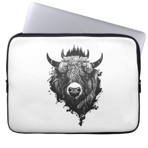 Buffalo Bison Wild Animal Nature Illustration Art Laptopschutzhülle