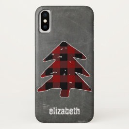 Buffalo Black Red Karierte Weihnachtsbaum Chalkboa Case-Mate iPhone Hülle