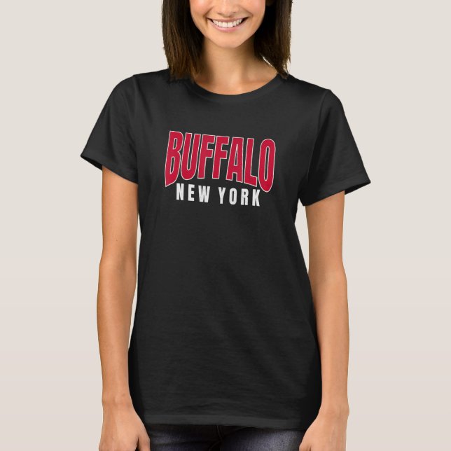 Buffalo Blue & Red Basic & Traditional Buffalo NY  T-Shirt (Vorderseite)