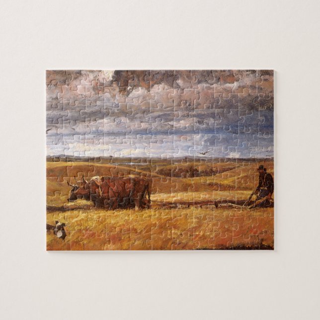 Buffalo Bones Plowinz von Harvey Thomas Dunn Puzzle (Horizontal)