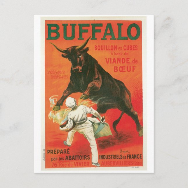 Buffalo Bouillon Cubes Vintag Food and Art Postkarte (Vorderseite)