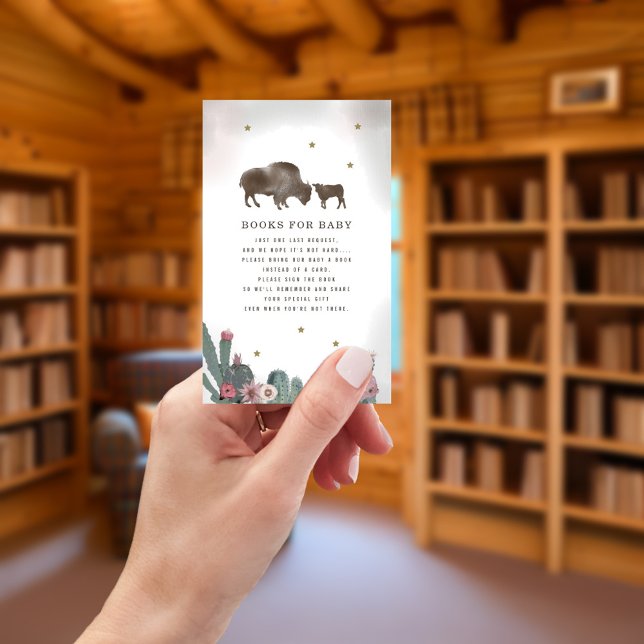 Buffalo Cactus Pink Girl Baby Shower Buchen Begleitkarte (Von Creator hochgeladen)