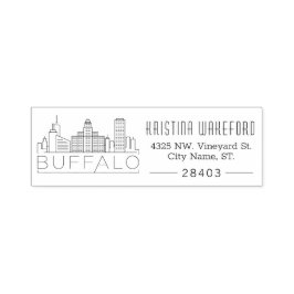 Buffalo City | Selbstfarbige Briefmarke der benutz Permastempel