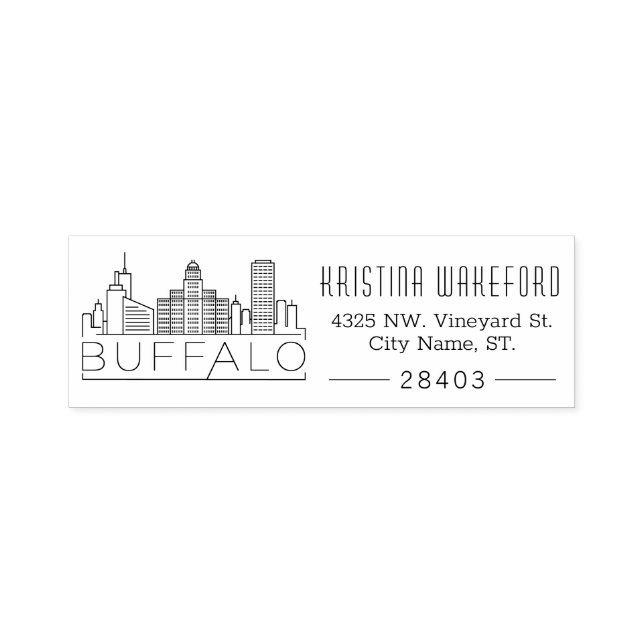Buffalo City | Selbstfarbige Briefmarke der benutz Permastempel (Design)