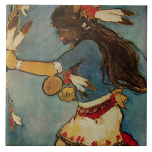 "Buffalo Dancer" Western Art von Gerald Cassidy Fliese