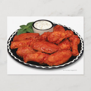 Buffalo-Flügel mit blauem Käse Postkarte