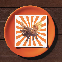 Buffalo Flügel mit orangefarbener Sternexplosion Serviette
