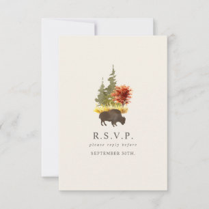 Buffalo Foliage Herbsthochzeit RSVP Karte