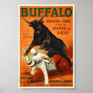Buffalo Frankreich Vintage Poster 1900