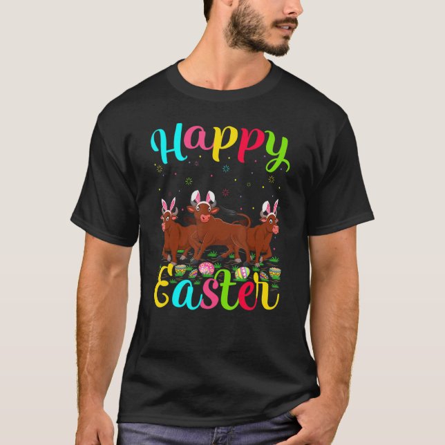 Buffalo Funny Easter Egg Bunny Buffalo Happy East T-Shirt (Vorderseite)