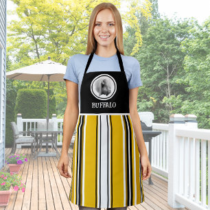 Buffalo Gelb Schwarz Weiß Streifen BBQ Küchen- Schürze