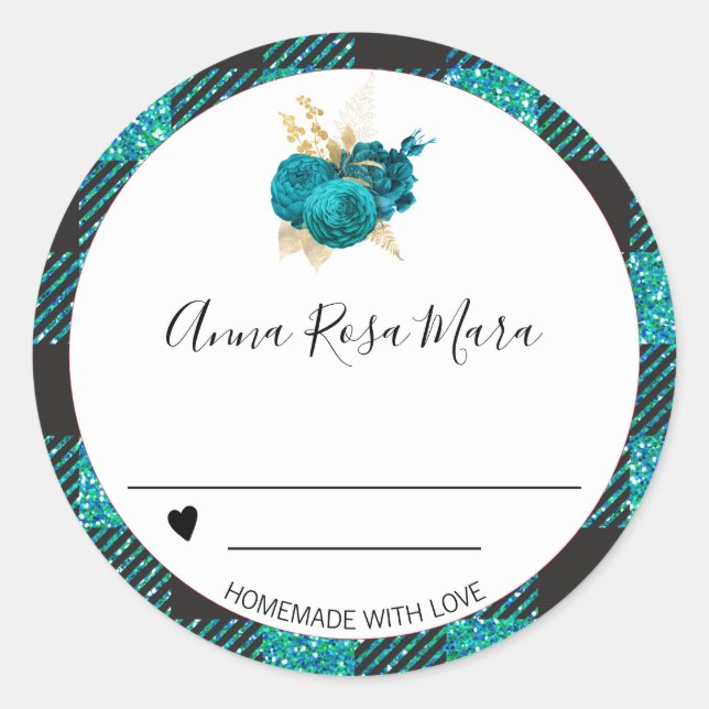 *~* Buffalo Gingham AP30 . Canning Homemade-Rose Runder Aufkleber (Vorderseite)