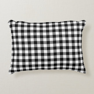 Buffalo Gingham Black and White Karo Kariert Dekokissen