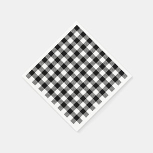 Buffalo Gingham Black and White Karo Kariert Serviette