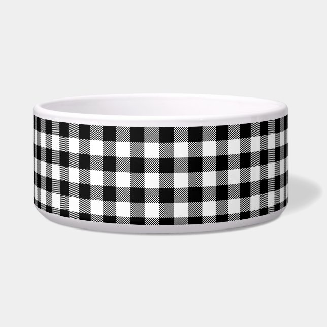 Buffalo Gingham Black and White Karo Kariert Therm Napf (Rechts)
