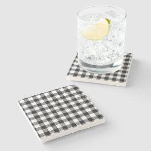 Buffalo Gingham Black and White Karo Kariert Throw Steinuntersetzer