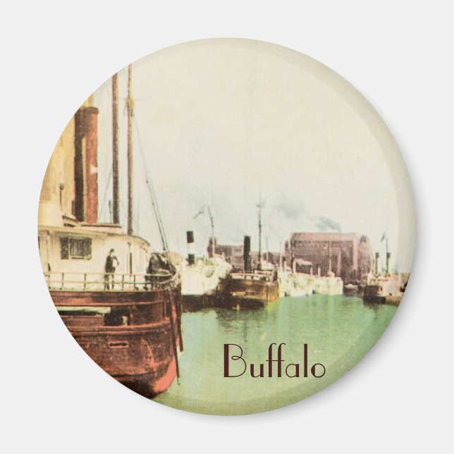 Buffalo Harbor Vintage Magnet (Vorne)