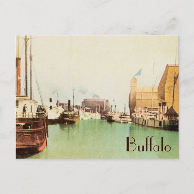 Buffalo Harbour Vintage Postkarte (Vorderseite)