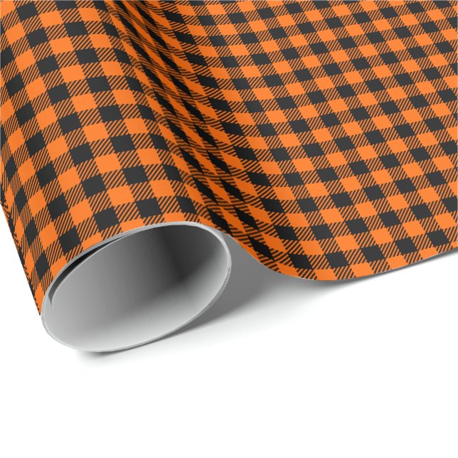 Buffalo Herbstorange und schwarze Verpackung p Geschenkpapier (Rolleneckpunkt)