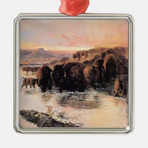 Buffalo Herd (von Charles M. Russell) Ornament Aus Metall