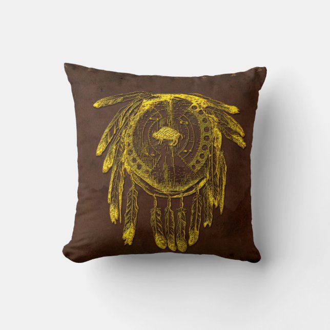 Buffalo Hide Shield 1 Pilze Optionen Kissen (Vorderseite)