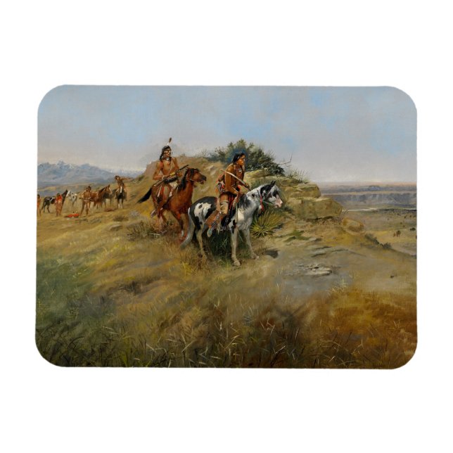 Buffalo Hunt, 1891 (Öl auf Leinwand) Magnet (Horizontal)