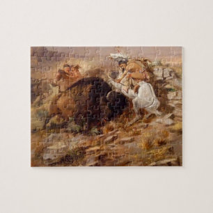 Buffalo Hunt Amerikanische Jäger Puzzle