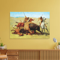 Buffalo Hunt by Remington, Vintager Indianer
