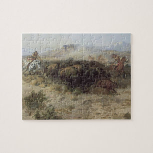 Buffalo Hunt Nr. 26 von CM Russell, Vintage Indian Puzzle