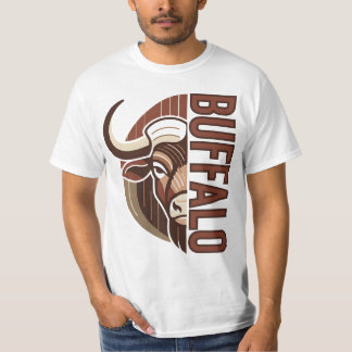 buffalo illustration with typo tee design