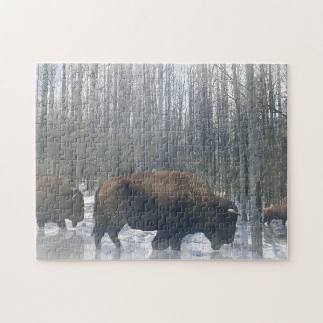 Buffalo im Schnee Puzzle (Horizontal)