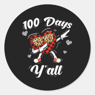 Buffalo Kariert 100 Tage Y'all of School Dabbing H Runder Aufkleber
